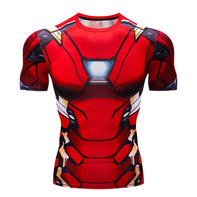 MMA Captain America Gym Sport t shirt Men T-Shirt Printed Anime Superman tshirt Tops Male Fitness Crossfit Compression Shirts