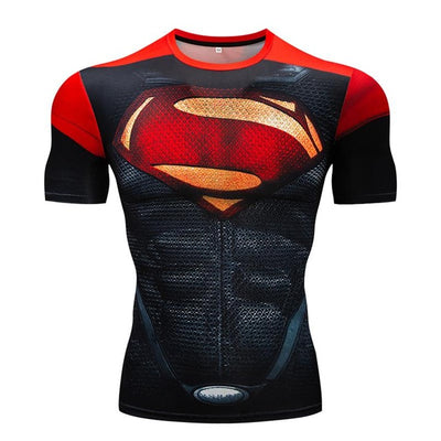 MMA Captain America Gym Sport t shirt Men T-Shirt Printed Anime Superman tshirt Tops Male Fitness Crossfit Compression Shirts