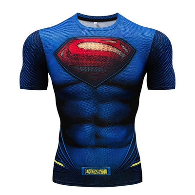 MMA Captain America Gym Sport t shirt Men T-Shirt Printed Anime Superman tshirt Tops Male Fitness Crossfit Compression Shirts