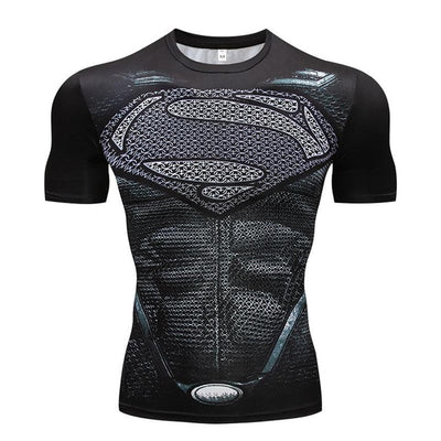 MMA Captain America Gym Sport t shirt Men T-Shirt Printed Anime Superman tshirt Tops Male Fitness Crossfit Compression Shirts