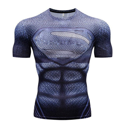 MMA Captain America Gym Sport t shirt Men T-Shirt Printed Anime Superman tshirt Tops Male Fitness Crossfit Compression Shirts